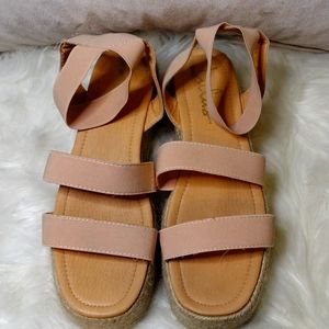Lulus Rayney Light Nude Espadrille Flatform Sandals size 7.5